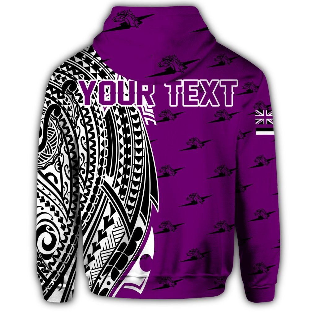 Custom Hawaii Hoodie Pearl City High Tribal Kakau Zip Hoodie - Polynesian Pride