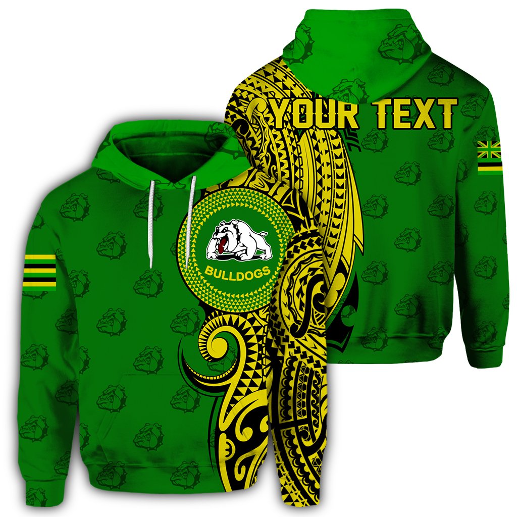 Custom Hawaii Hoodie Kaimuki High Tribal Kakau Pullover Hoodie Unisex Green - Polynesian Pride