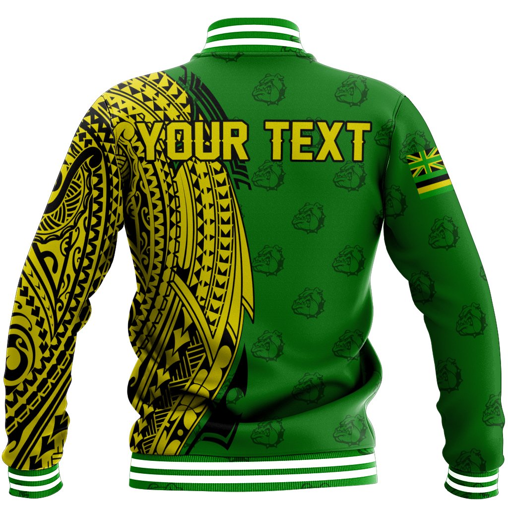 (Personalised) Hawaii Baseball Jacket - Kaimuki High Tribal Kakau Style Baseball Jacket - AH - Polynesian Pride