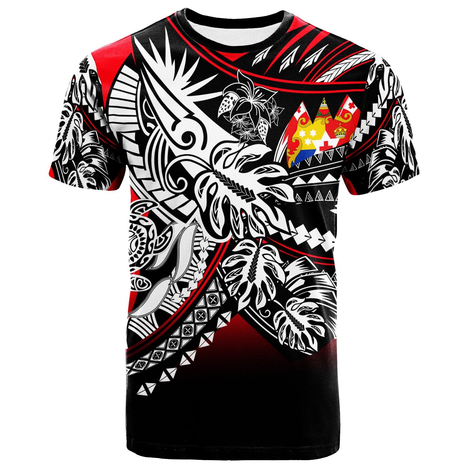 Tonga T Shirt Tribal Jungle Pattern Unisex Red - Polynesian Pride