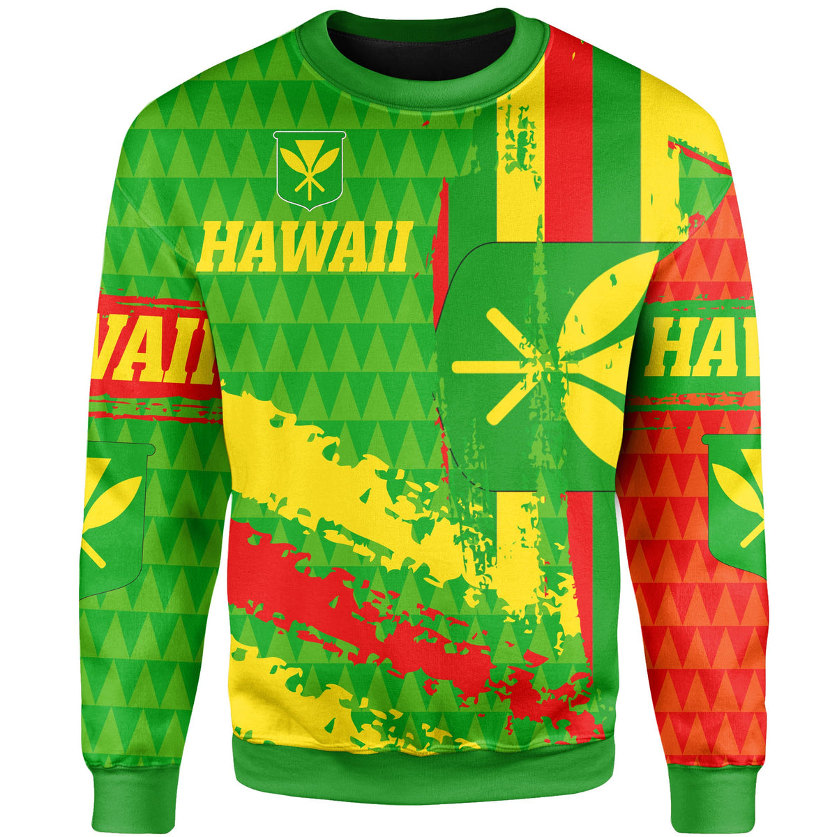 Hawaii Flag Kanaka Maoli Kakau Sweat Shirt - Polynesian Pride