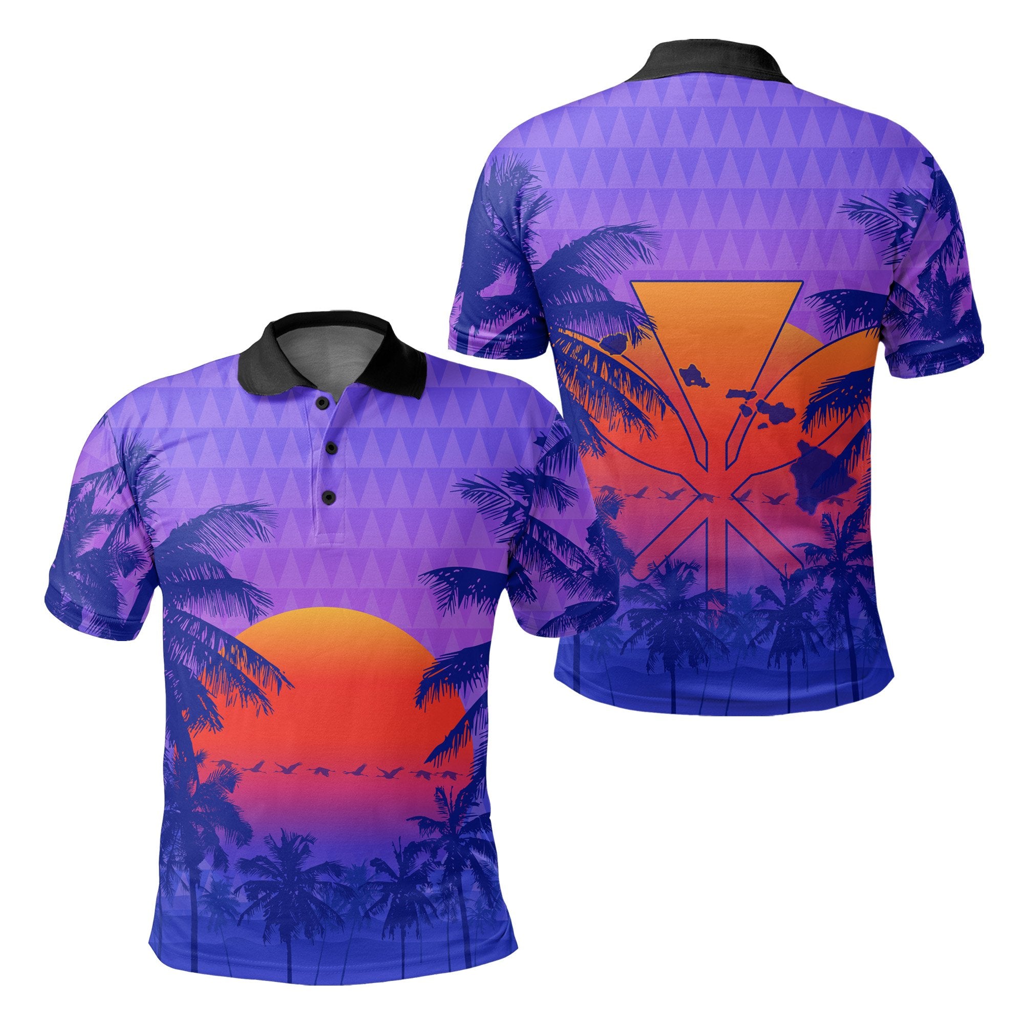 Hawaii Summer Kanaka Polo Shirt Unisex Purple - Polynesian Pride