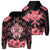 Custom Kanaka Turtle Hibiscus Hoodie Zip Black Pink Unisex Black - Polynesian Pride