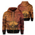 Hawaii Sunset Coat of arm Polynesian Hoodie (Zip up) Unisex Yellow - Polynesian Pride
