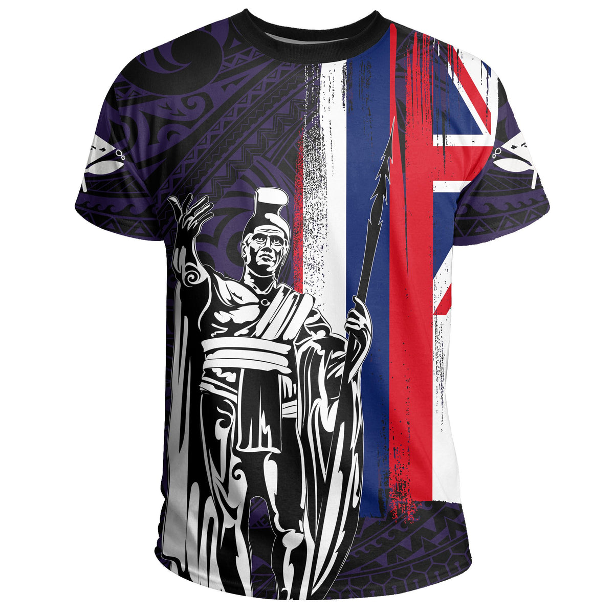 Hawaii King Flag Polynesian T Shirt Purple - Polynesian Pride