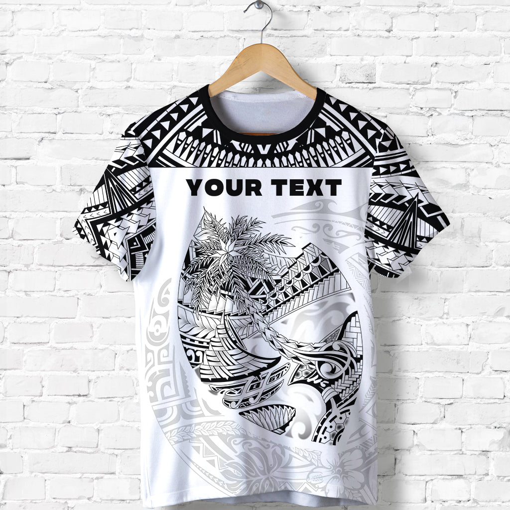 Custom Guam Rugby T Shirt Polynesian Patterns White Ver.2 LT16 - Polynesian Pride