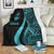 Guam Premium Blanket - Turquoise Polynesian Tentacle Tribal Pattern - Polynesian Pride