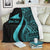 Tokelau Custom Personalised Premium Blanket - Turquoise Polynesian Tentacle Tribal Pattern - Polynesian Pride