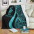 New Caledonia Premium Blanket - Turquoise Polynesian Tentacle Tribal Pattern Crest - Polynesian Pride