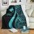 Papua New Guinea Premium Blanket - Turquoise Polynesian Tentacle Tribal Pattern - Polynesian Pride