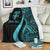 Fiji Custom Personalised Premium Blanket - Turquoise Polynesian Tentacle Tribal Pattern - Polynesian Pride