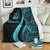 Vanuatu Premium Blanket - Turquoise Polynesian Tentacle Tribal Pattern - Polynesian Pride