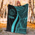 Palau Premium Blanket - Turquoise Polynesian Tentacle Tribal Pattern Crest - Polynesian Pride