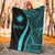 Marshall Islands Custom Personalised Premium Blanket - Turquoise Polynesian Tentacle Tribal Pattern - Polynesian Pride