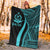 Vanuatu Custom Personalised Premium Blanket - Turquoise Polynesian Tentacle Tribal Pattern - Polynesian Pride