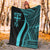 Fiji Premium Blanket - Turquoise Polynesian Tentacle Tribal Pattern - Polynesian Pride