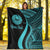 Tahiti Custom Personalised Premium Blanket - Turquoise Polynesian Tentacle Tribal Pattern - Polynesian Pride