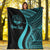 Marshall Islands Custom Personalised Premium Blanket - Turquoise Polynesian Tentacle Tribal Pattern Crest - Polynesian Pride