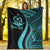 Vanuatu Custom Personalised Premium Blanket - Turquoise Polynesian Tentacle Tribal Pattern - Polynesian Pride