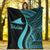 Tokelau Premium Blanket - Turquoise Polynesian Tentacle Tribal Pattern - Polynesian Pride