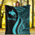 Papua New Guinea Custom Personalised Premium Blanket - Turquoise Polynesian Tentacle Tribal Pattern - Polynesian Pride