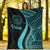 Palau Premium Blanket - Turquoise Polynesian Tentacle Tribal Pattern Crest - Polynesian Pride