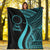 Cook Islands Premium Blanket - Turquoise Polynesian Tentacle Tribal Pattern - Polynesian Pride