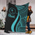 Chuuk Premium Blanket - Turquoise Polynesian Tentacle Tribal Pattern White - Polynesian Pride