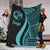 Tonga Premium Blanket - Turquoise Polynesian Tentacle Tribal Pattern White - Polynesian Pride