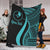 Yap Custom Personalised Premium Blanket - Turquoise Polynesian Tentacle Tribal Pattern White - Polynesian Pride