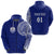 Custom Ko Tonga Zip Hoodie Tupou High School, Custom Text and Number Unisex Blue - Polynesian Pride