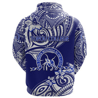 Custom Kolisi Ko Tupou College Tonga Zip Hoodie Unique Vibes Blue - Polynesian Pride