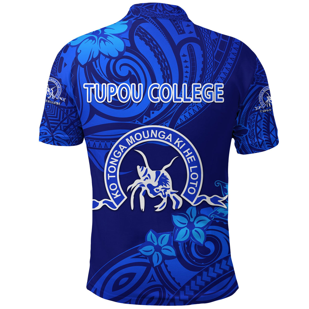 Custom Kolisi Ko Tupou College Tonga Polo Shirt Unique Vibes Full Blue - Polynesian Pride