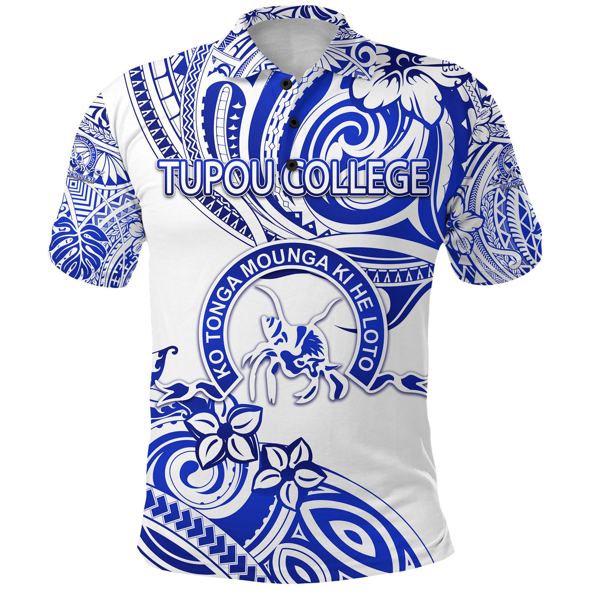 Kolisi Ko Tupou College Tonga Polo Shirt Unique Vibes White - Polynesian Pride