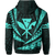 Polynesian Kakau Kanaka Maoli Map Hawaii Zip Hoodie Turquoise - Polynesian Pride
