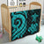 Niue Premium Quilt - Turquoise Tentacle Turtle - Polynesian Pride