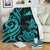 Tokelau Premium Blanket - Turquoise Tentacle Turtle White - Polynesian Pride