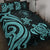 Niue Quilt Bed Set - Turquoise Tentacle Turtle Turquoise - Polynesian Pride