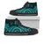 Niue High Top Shoes - Turquoise Tentacle Turtle Unisex Black - Polynesian Pride