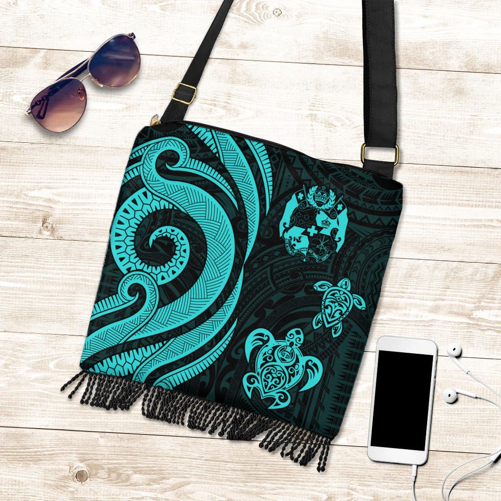 Tonga Boho Handbag - Turquoise Tentacle Turtle Boho Handbag One Size Turquoise - Polynesian Pride