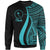 Chuuk Sweatshirt - Turquoise Polynesian Tentacle Tribal Pattern Unisex Turquoise - Polynesian Pride