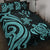 Kosrae Quilt Bed Set - Turquoise Tentacle Turtle Turquoise - Polynesian Pride