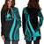 Tokelau Women's Hoodie Dress - Turquoise Polynesian Tentacle Tribal Pattern - Polynesian Pride