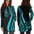 Marshall Islands Women's Hoodie Dress - Turquoise Polynesian Tentacle Tribal Pattern Crest - Polynesian Pride