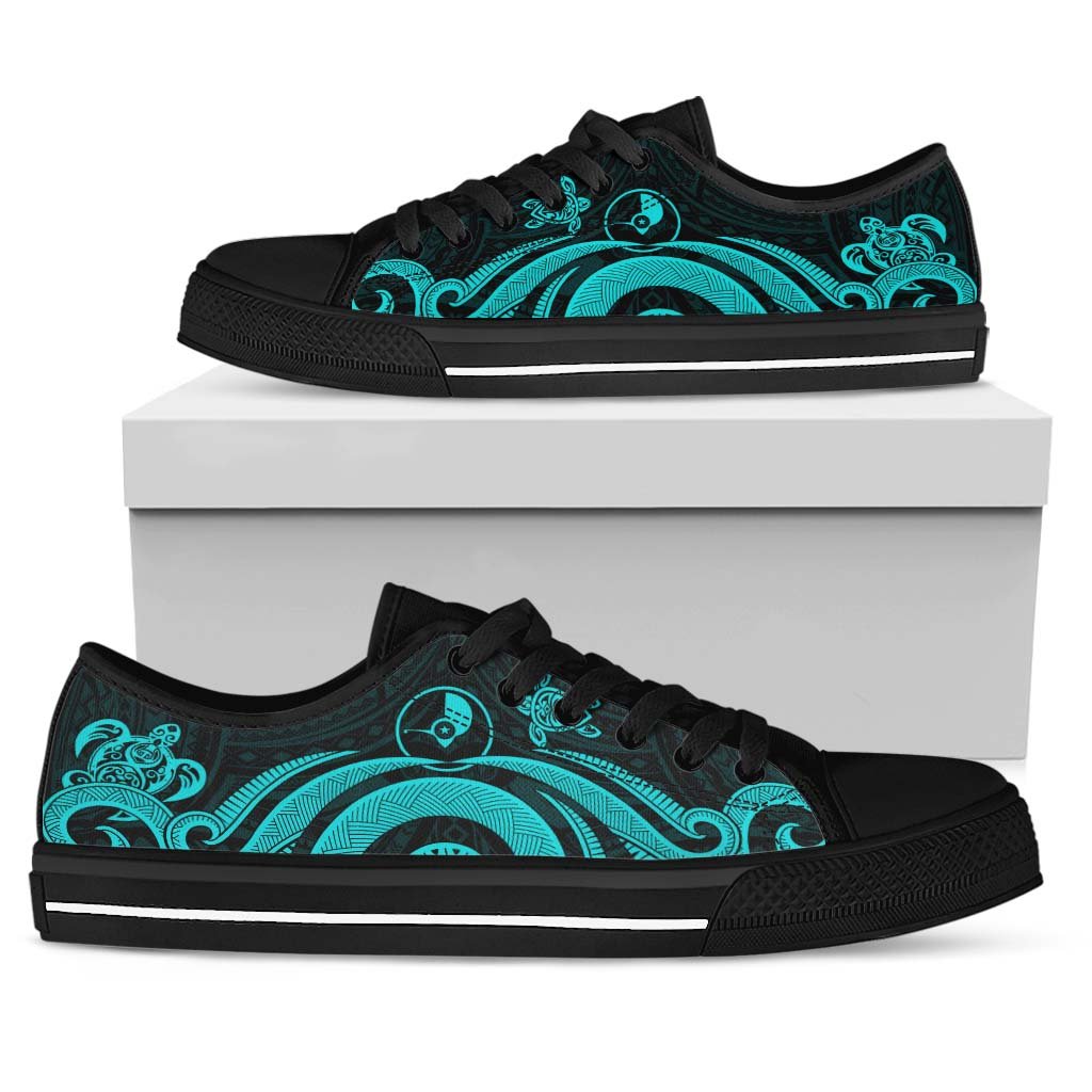 Yap Low Top Canvas Shoes - Turquoise Tentacle Turtle - Polynesian Pride