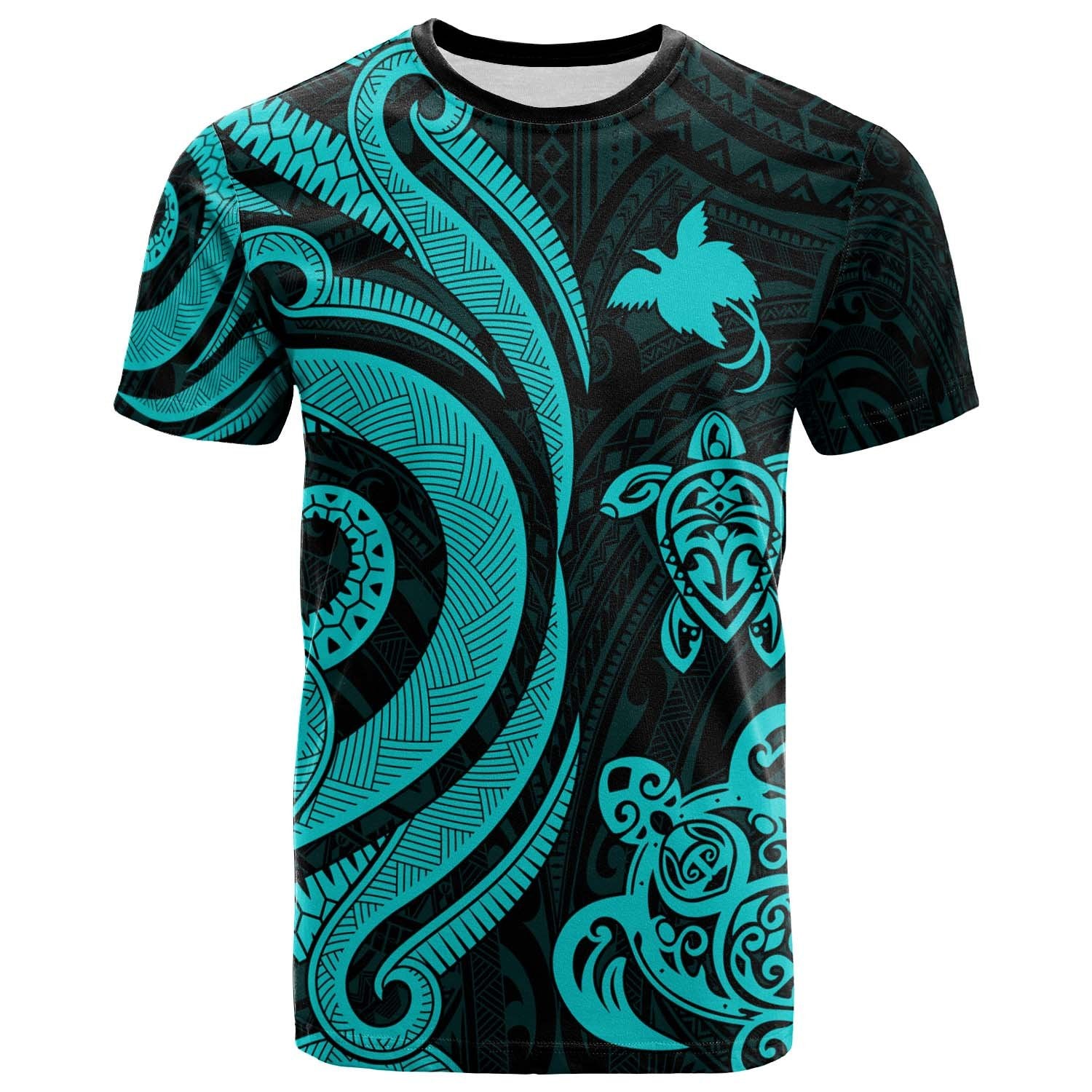 Papua New Guinea T Shirt Turquoise Tentacle Turtle Unisex Art - Polynesian Pride