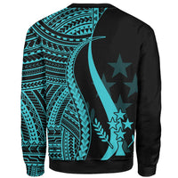 Kosrae Sweatshirt - Turquoise Polynesian Tentacle Tribal Pattern - Polynesian Pride