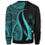 Kosrae Sweatshirt - Turquoise Polynesian Tentacle Tribal Pattern - Polynesian Pride