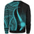 Marshall Islands Sweatshirt - Turquoise Polynesian Tentacle Tribal Pattern - Polynesian Pride