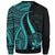 Marshall Islands Custom Personalised Sweatshirt - Turquoise Polynesian Tentacle Tribal Pattern Crest - Polynesian Pride